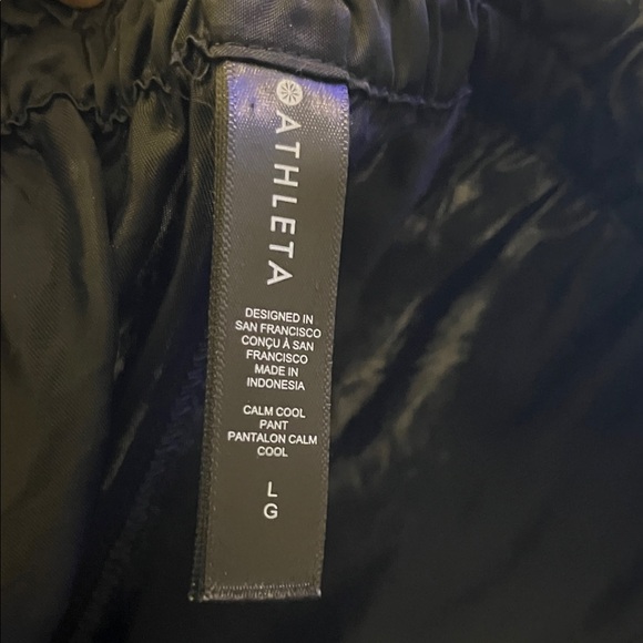 Athleta Black Calm Cool Wide Leg Pants Size Large - Picture 2 of 5